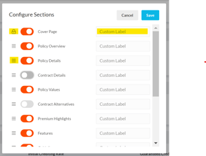 Screenshot Configure Sections