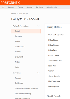 policy details